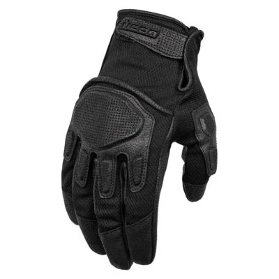 Guantes cortos de motocicleta Icon Punchup - negros Foto 1 de 4