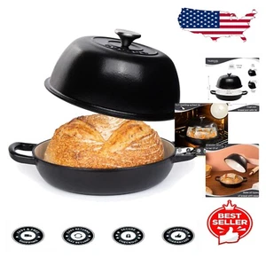 Versatile Round Enameled Cast Iron Pot for Baking, Roasting & Stewing - 6QT - Picture 1 of 10