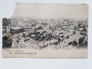 Antica cartolina Birds Eye View Of York, PA Rotograpg Company, Made In Germany - Foto 1 di 2