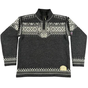 Dale of Norway Sweater Mens Medium Gray Wool Quarter Zip Nordic Ski PSIA Knit - Picture 1 of 15