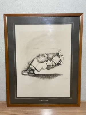 Impresión de tenis vintage Gary Patterson The Return arte enmarcado en madera decoración del hogar 17x21" Foto 1 de 4