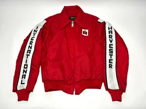 Swingster IH Jacket Men's Small Red Nylon International Harvester Full Zip Coat - Picture 1 of 11