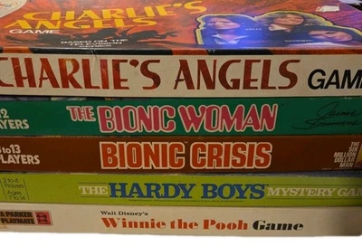 Board Game Lot Charlies Angels 6 Million $ Man Bionic Woman Hardy Boys 1970's TV - Image 1 of 4
