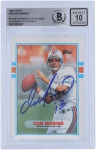 Dan Marino Miami Dolphins Signed 1989 Topps #293 Beckett Fanatics 10 Card - Picture 1 of 2