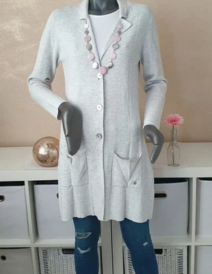 Strandfein Jacke Strickjacke Strickmantel Cardigan grau Gr. 38 TOP Zustand - Bild 1 von 4