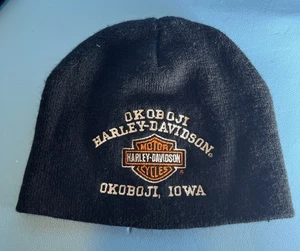 Harley Davidson Motorcycles Berretto Nero Berretto Logo Ricamato Iowa - Foto 1 di 6