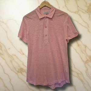 Orlebar Brown Sebastian Linen Polo Shirt Pink Tailored Fit Size M – Luxury - Picture 1 of 12