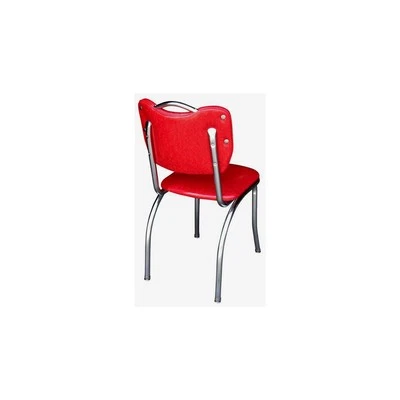 Silla de comedor Richardson con respaldo con asa de asiento y asiento tirado de 1" rojo hielo agrietado Foto 1 de 4