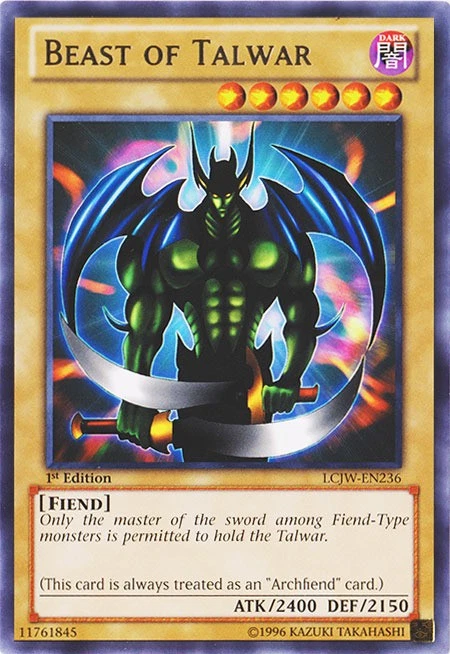 Beast of Talwar - LCJW-EN236 - Rare - 1st Edition Near Mint Legendary Collection - Image 1 of 1