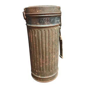 Máscara de gas Wehrmacht lata Ogfr. Etiqueta de nombre Lechner Karl n.º 1160 2GM WW2 - Imagen 1 de 9