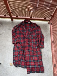 Vintage 90s Pendleton Wool Robe Red Green Flannel Size XL Made in USA - Picture 1 of 4