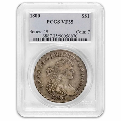 1800 Draped Bust Dollar VF-35 PCGS - Image 1 of 3