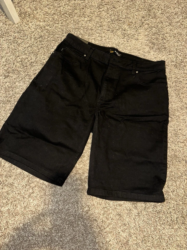 Pantalones Cortos Lee Riders Para Mujer 12 Negros Tiro Medio Bermudas Elastizados Denim Informales Verano Foto 1 de 4