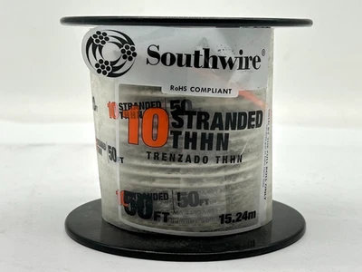Southwire 50 Feet 10 Stranded THHN WHITE - Image 1 of 3