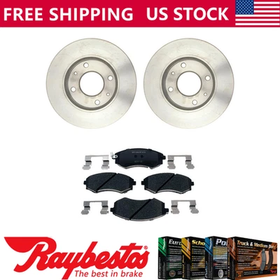 Kit de rotores de freno delanteros + pastillas metálicas y herrajes para Hyundai Sonata 2001 Foto 1 de 4