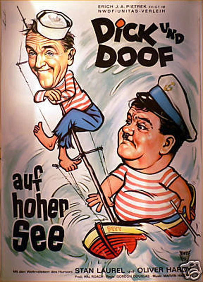 Dick + Doof auf hoher See - Laurel + Hardy - Filmposter A1 84x60cm gerollt - Bild 1 von 1