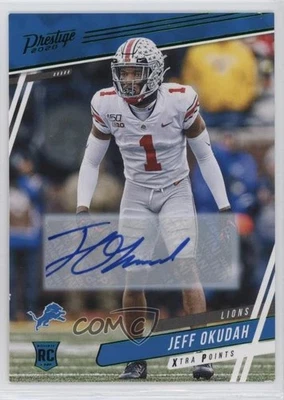 2020 Prestige Rookies Xtra Points Green Signatures Jeff Okudah Rookie Auto RC - Image 1 of 2