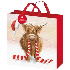 Regalo de Navidad Jumbo Compras Regalo Envoltura Bolsa Highland Diseño Vaca Reutilizable - Imagen 1 de 2