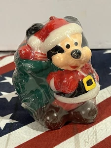 Vintage Mickey Mouse Weihnachtsmann Kerze versiegelt neu 3,25 Zoll groß - Bild 1 von 4