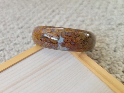 Brazalete Ágata Natural Diámetro Interior 58mm Amarillo Rojo Turco  Foto 1 de 4