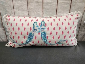 Lilly Pulitzer Pottery Barn Kids Rectangle Mermaid Pillow Beach Multicolor - Picture 1 of 7