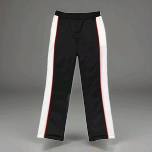 BURBERRY FEDERIC SPORT LUXE HYBRID TAILORED TUX TUXEDO BLACK TRACK TROUSER UK 6 - Picture 1 of 24