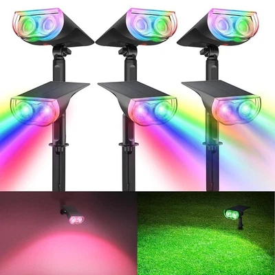 CONSCIOT Solar Spot Lights Outdoor, IP67 Waterproof 2-in-1 Solar Outdoor Lights,