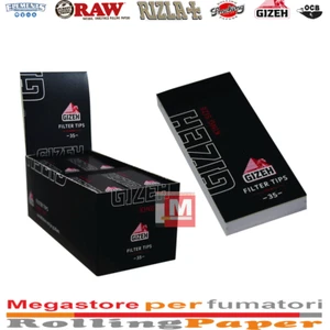 GIZHE FILTRI DI CARTA NERO REGULAR FILTRO BLACK BLOCCHETTI DA 24 FILTRI TIPS - Picture 1 of 1