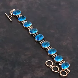 Weihnachtsverkauf Kupfer Schweizer Blautopas Edelstein Mutter Trendy Armband Schmuck - Bild 1 von 7