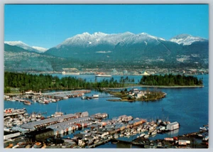 Coal Harbour, Vancouver British Columbia, Chrome Aerial View Postcard #3 - Bild 1 von 2