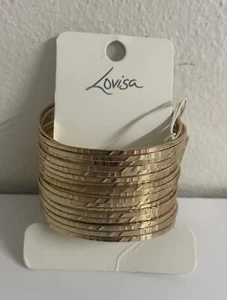 22 Strands Of Metal Joined To Make A Large Cuff Bangle In Gold - Picture 1 of 9