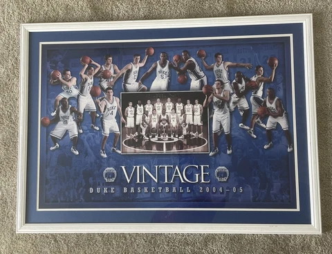“Vintage” Duke Men's Basketball Team Professionally Framed Poster 2004-05 Cover