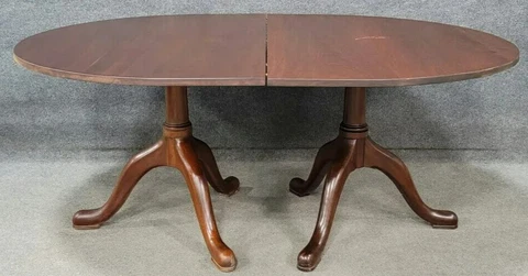 Kittinger Williamsburg  Mahogany Two Pedestal Dining Table  CW 66 Cover