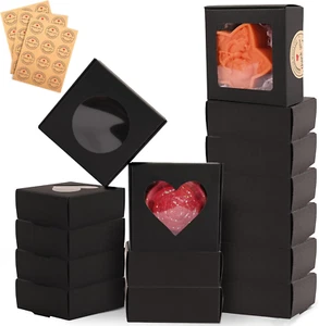30 PCS Black Soap Boxes for Homemade Soap, 2.95 X 2.95X 1.18 Inch Packaging Gift - Picture 1 of 7