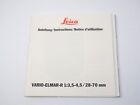 Leica 28-70mm f/3.5-4.5 Vario Elmar R Instruction Manual