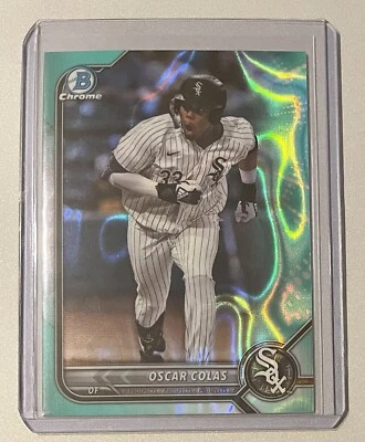 OSCAR COLAS 2022 BOWMAN DRAFT CHROME AQUA LAVA REFRACTOR /199 Chicago White Sox - Image 1 of 2