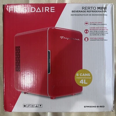 Frigidaire Retro Mini Frig EFMISO40-B-RED 6 Can 4 Liter Capacity - Image 1 of 4