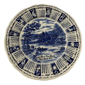 Made in England Alfred Meakin 1973 Calendar Plate Charger Wall Hanging - Picture 1 of 8