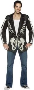 Bones Blazer Black Jacket Skeleton Fancy Dress Up Halloween Party Adult Costume - Picture 1 of 2