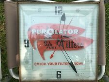 Vintage Purolator Oil Filter Lighted PAM Advertising Clock