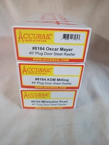 Accurail HO Set 3 Auto 40' Spina Porta Acciaio Reefer Oscar Mayer ADM Milwaukee 8164 - Foto 1 di 6