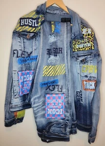 Copper Rivet Denim Jean Jacket Set Jacket Size M Jeans 32 x 32 Patch Streetwear - Picture 1 of 16