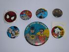 Lot of 7 Batman Superman Vintage Badges - DC Comics (C511)