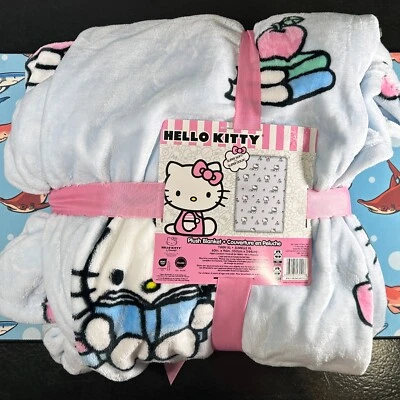 Hello Kitty Reading Books Back to School Plush Blanket XL TWIN 60x96 - NEW - Image 1 of 4