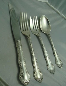 Gorham English Gadroon Sterling Silver Four Piece Setting Modern Blade Knife - Picture 1 of 1