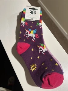 Sock It to me -3 Pack Junior Crew. Size 1-5 Or Age 7-10. Unicorn & Rainbow. - Picture 1 of 5