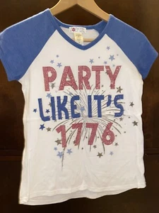Girl's Short Sleeve Top Zoey Girl Size Large July 4th USA 1776 Pre Owned EUC - Picture 1 of 4