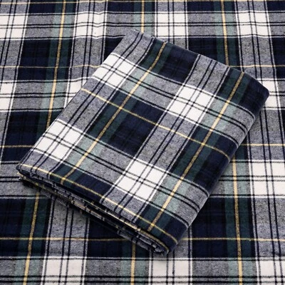 Gray & Green Plaid Cotton Flannel Fabric - 60" Wide - Sold by the Yard and Bolt - Image 1 of 4