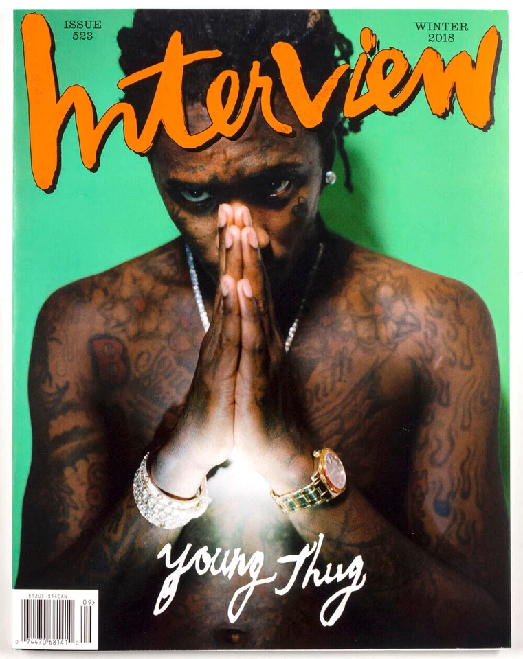 Young Thug Natasha Lyonne Bryan Cranston Grossman INTERVIEW MAGAZINE NO.523 2018 - Image 1 of 1