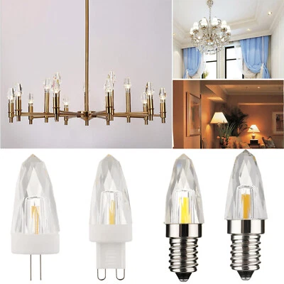4W Crystal Pendant Light E14 E12 G9 G4 Dimmable LED COB Bulb K9 Glass Home Lamp - Image 1 of 4